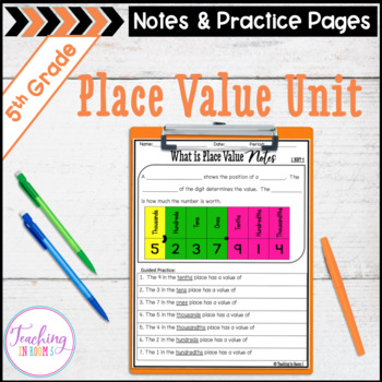 Preview of 5th Grade Place Value Guided Notes & Worksheets