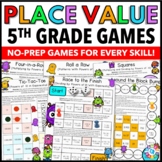 5th Grade Place Value Math Center Games: Powers of 10, Exponents 5.NBT.1 5.NBT.2