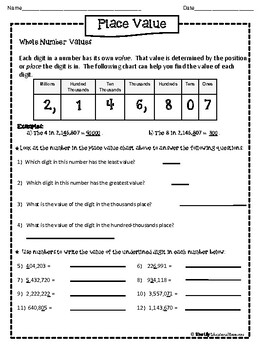 place value worksheets teaching resources teachers pay teachers