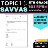 5th Grade Place Value | Savvas/ enVision Math Topic 1 Test