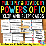 5th Grade Place Value Task Cards - Multiply and Divide by 