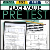 5th Grade Place Value Unit Pre-Test | TEKS Based | Free