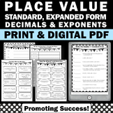 Decimal Place Value Review 4th Grade Practice to Millions 