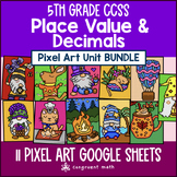 Place Value & Decimals Pixel Art Unit BUNDLE | 5th Grade CCSS
