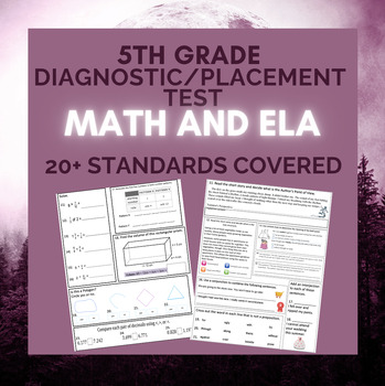 Preview of 5th Grade Placement/Diagnostic Test- Math and ELA