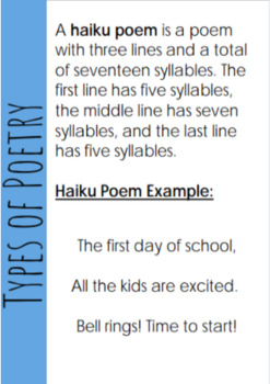 Preview of 5th Grade Poetry Notebook 