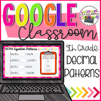 Preview of 5th Grade Power of 10 Decimal Patterns for Google Classroom 5.NBT.2