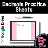 5th Grade Practice Sheets Decimals in Google Forms - Homew
