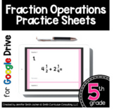 5th Grade Practice Sheets Fraction Operations in Google Forms