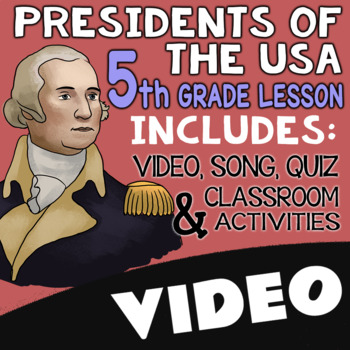 Preview of 5th Grade Presidents Day Activities & Worksheets with Video