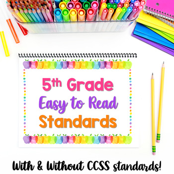 Preview of 5th Grade Printable Math Standards Posters (with & without Common Core) BONUS