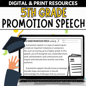 Preview of 5th Grade Promotion Speech Resources - Graphic Organizer, Mind Maps, Checklist