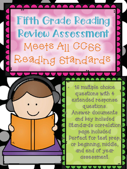 Preview of 5th Grade Reading Assessment - Test Prep Review DIGITAL AND PRINT
