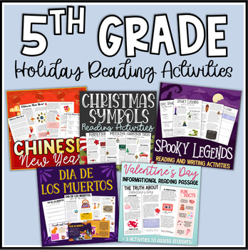 Preview of 5th Grade Reading Comprehension Activities: Holiday Passages