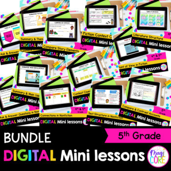 Preview of 5th Grade Reading Comprehension Mini Lessons Bundle - Standards Based Units