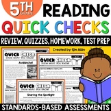 5th Grade Reading Comprehension Passages & Questions Review Assessments Homework