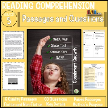 Preview of 5th Grade Reading Comprehension Passages and Questions