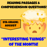 5th Grade Reading Comprehension Passages and Questions BIG