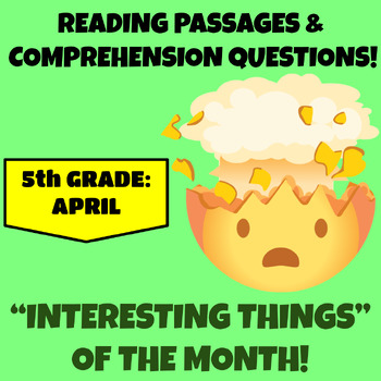 Preview of 5th Grade Reading Comprehension Passages and Questions SPRING BUNDLE