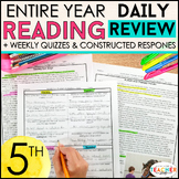 5th Grade Reading Comprehension Spiral Review, Quizzes & Constructed Responses