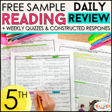 5th Grade Reading Homework & Quizzes with Constructed Resp
