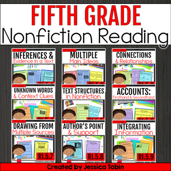 Preview of 5th Grade Reading Informational Bundle Nonfiction Common Core Standards