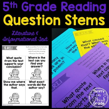 Preview of 5th Grade Reading Question Stems