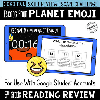 Preview of 5th Grade Reading Review Game | Digital Escape Room | Google Distance Learning
