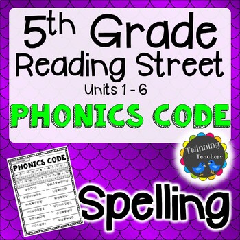 Preview of 5th Grade Reading Street | Spelling | Phonics Code | UNITS 1-6