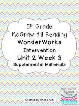 Preview of 5th Grade Reading Supplement for WonderWorks 2014- Unit 2 Week 3