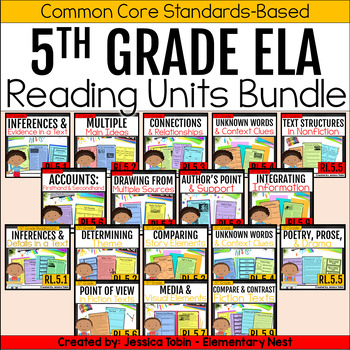 Preview of 5th Grade Reading Units - Common Core Standards-Based Lessons, Passages