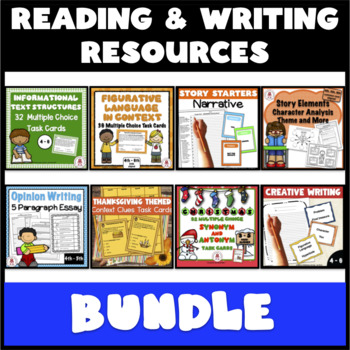 Preview of 5th Grade ELA Reading and Writing Resources BUNDLE - CCSS aligned