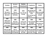 5th Grade Reading/Language Arts Jeopardy Review Game