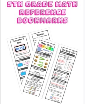 Preview of 5th Grade Reference Bookmarks - ALL TEKS