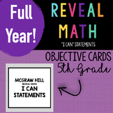 5th Grade Reveal Math FULL YEAR BUNDLE Objective Cards for