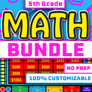 Preview of 5th Grade Review Games Bundle | Jeopardy Game Show Test Prep Grade 5