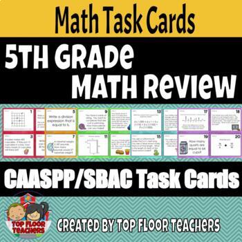 Preview of CAASPP and SBAC Math Review Task Cards for Grade 5