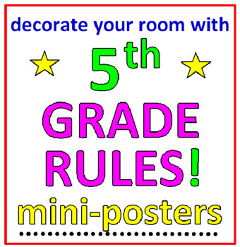 Preview of 5th Grade Rules! Decoration (12 mini-Posters)