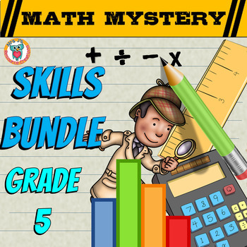 Preview of 5th Grade SKILLS Math Mystery Bundle
