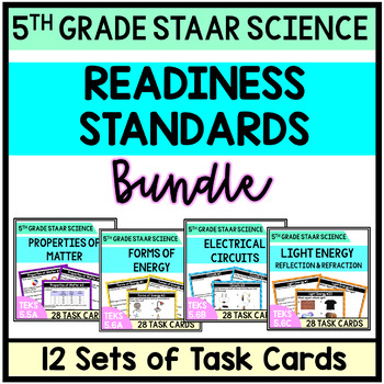 Preview of 5th Grade STAAR Science Readiness Standards - Task Cards Bundle