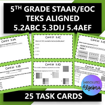 Preview of 5th Grade STAAR EOC TEK Aligned Task Cards 5.2ABC 5.3DIJ 5.4AEF