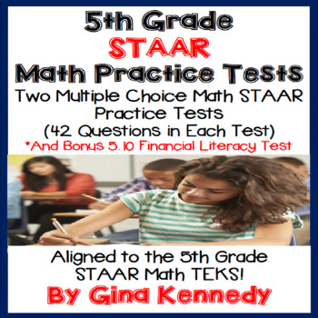 Preview of 5th Grade STAAR Math Tests, Super Practice!