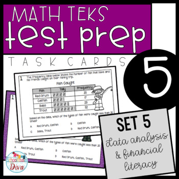 Preview of 5th Grade Math TEKS Task Cards - Set 5