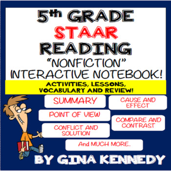 Preview of 5th Grade STAAR Reading Interactive Notebook! Passages, Activities & More!