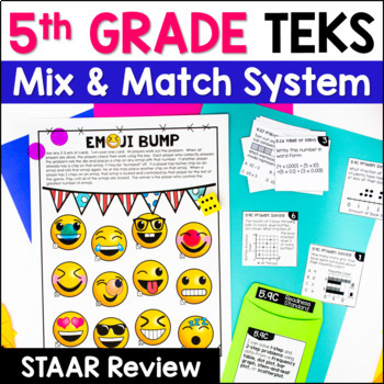 Preview of 5th Grade STAAR Review Math TEKS - Games, Assessments, STAAR Practice