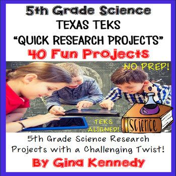Preview of 5th Grade STAAR Science Projects, TEKS Aligned Research, PDF and Digital!