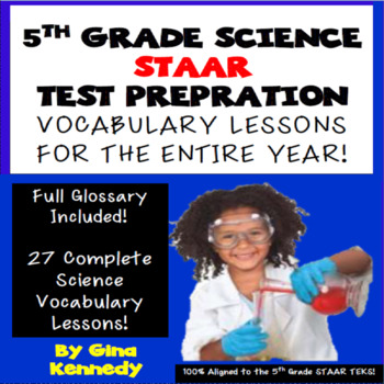 Preview of 5th Grade STAAR Science Weekly Vocabulary Lessons, Writing Extensions, More!