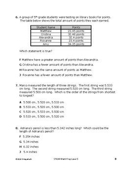 5th Grade STAAR Test Prep Workbook by Ortega Math | TpT