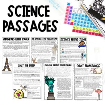 Preview of 5th Grade Science Articles Informational Text Comprehension Activities