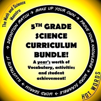 Preview of 5th Grade Science SOL BUNDLE! All Vocabulary Study Guides + Activities!